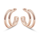 Reoxvo 14K Gold Plated Duet Split Hoop Earrings for Women 30mm