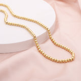 Reoxvo 14K Gold Plated Beaded Ball Necklaces for Women 16+2 inch