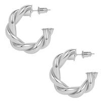 Reoxvo 14K Gold Plated Chunky Twisted Hoop Earrings for Women 30mm-50mm