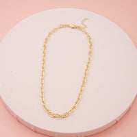 Reoxvo 14K Gold Plated Mariner Chain Chunky Necklaces for Women