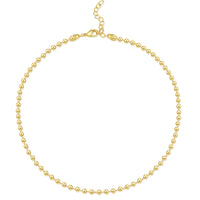 Reoxvo 14K Gold Plated Ball Chain Necklaces for Women Gold Hollow Bead Necklace 16+2 inch