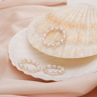 Reoxvo Freshwater Elastic Pearl Rings